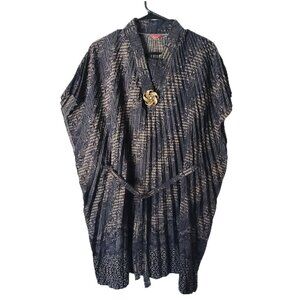 🖤 Leona Boho Pleated Kimono Tunic with Belt – Size L